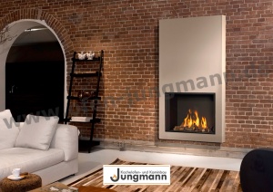 Klassik-Kamin Gas 65/100 flackernde Feuer in Ziegeln