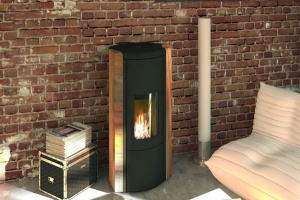 Pelletofen freistehend