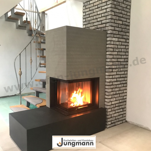 Kaminbausatz 2 Seitig mit Naturstein bei Ofen Jungmann Kreis Paderborn